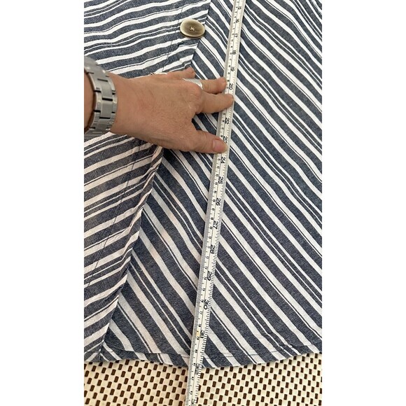 Lavender Sky Linen Blend A Line Skirt Blue Striped Classic Women’s Size Small S - Picture 8 of 10